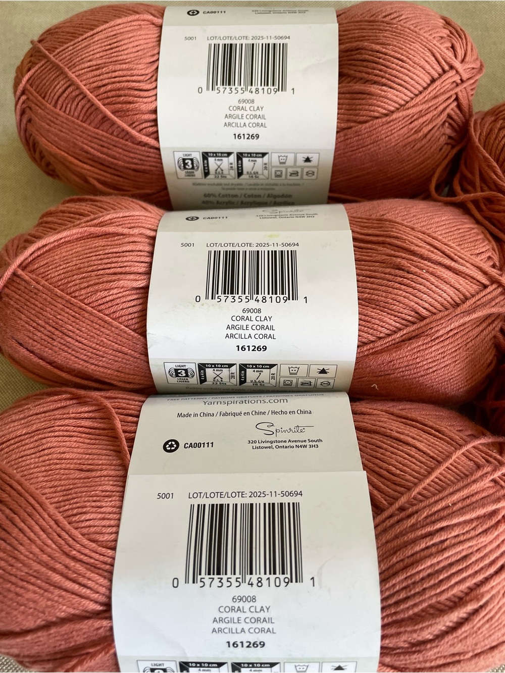 Bernat Softee Cotton Yarn - Dusty Rose - Picture 3 of 4